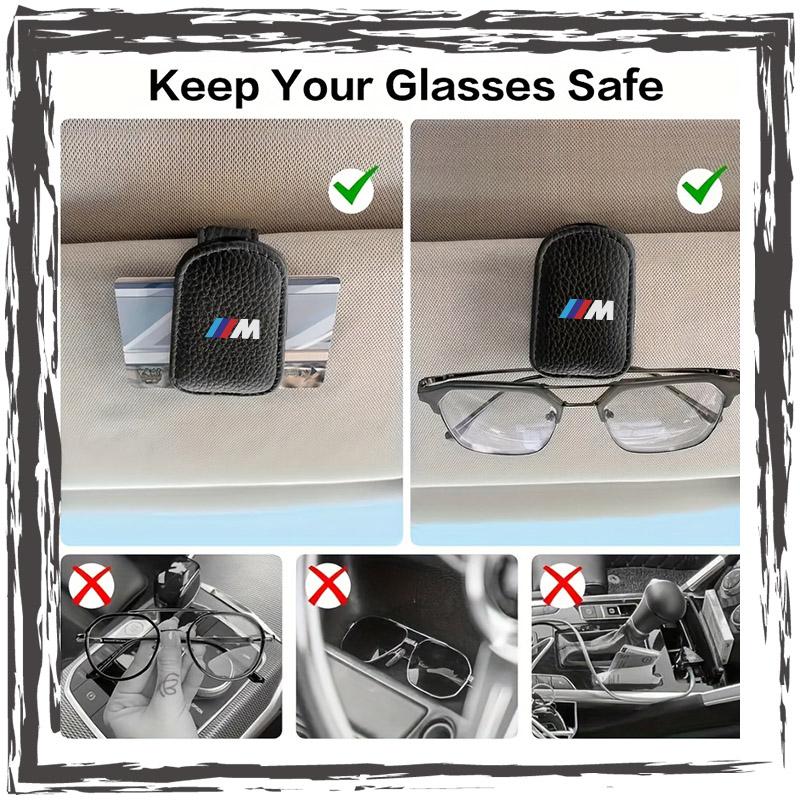 BXE1 2026 Car Sticker Car Supplies Magnetic Leather Sunglasses Clip-on Car Sun Visor For BMW M E34 E36 E60 E90 E46 E39 E70 F10 F20 F3