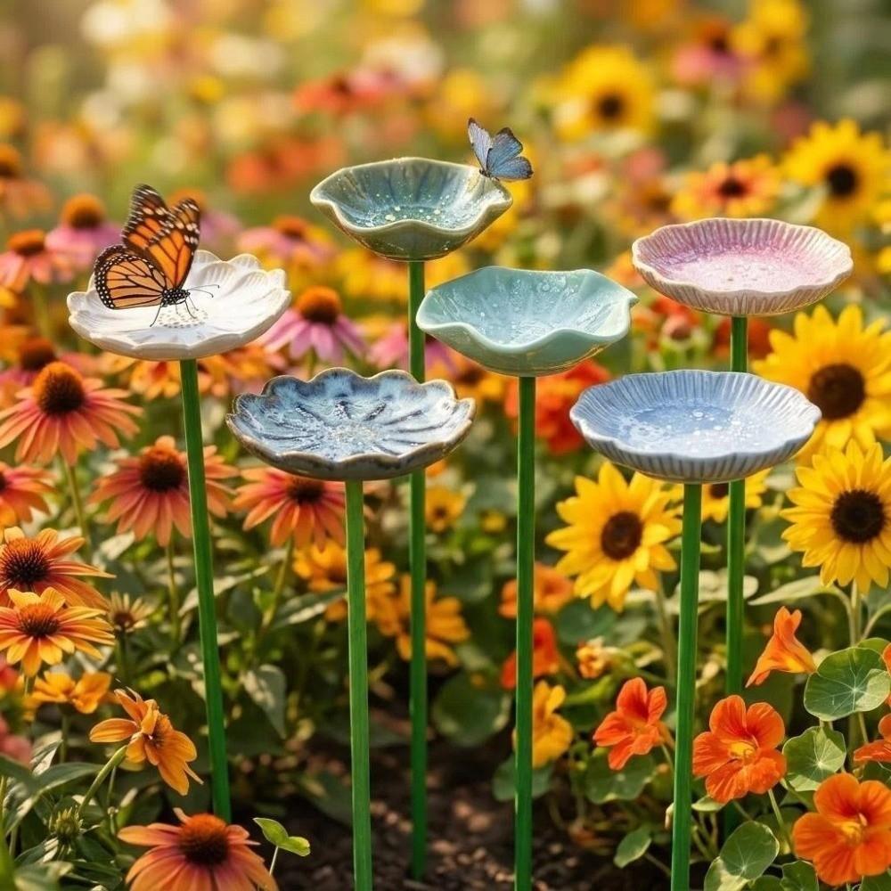 Ceramic Bee Bird Feeder Garden Decoration Insect Water Dispenser Hummingbird Feeder Outdoor