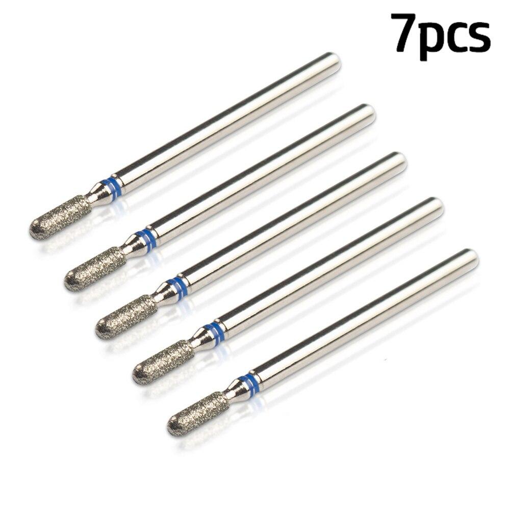 7pcs/Lot Diamond Milling Cutter for Manicure Burrs Pedicure Nail Drill Bits Accessories Nozzles for Manicure Cutters Nail Files