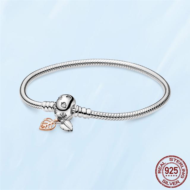 Femme Браслет 925 пробы стерлингового серебра змея браслет-цепочка в форме сердца для женщин Fit Charms Бусины ювелирные изделия подарок