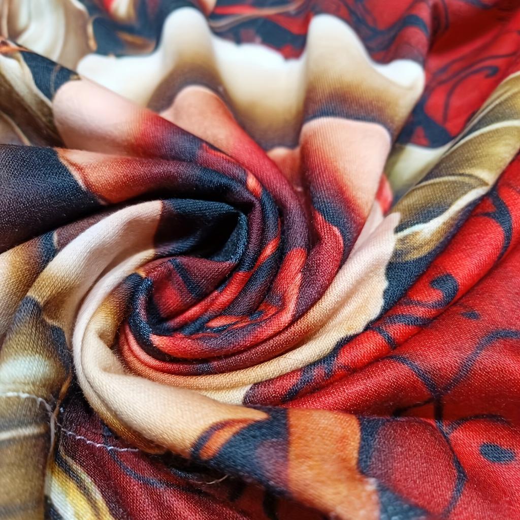 Женская толстовка с цветочным принтом - стильная повседневная толстовка с эластичным плетением,