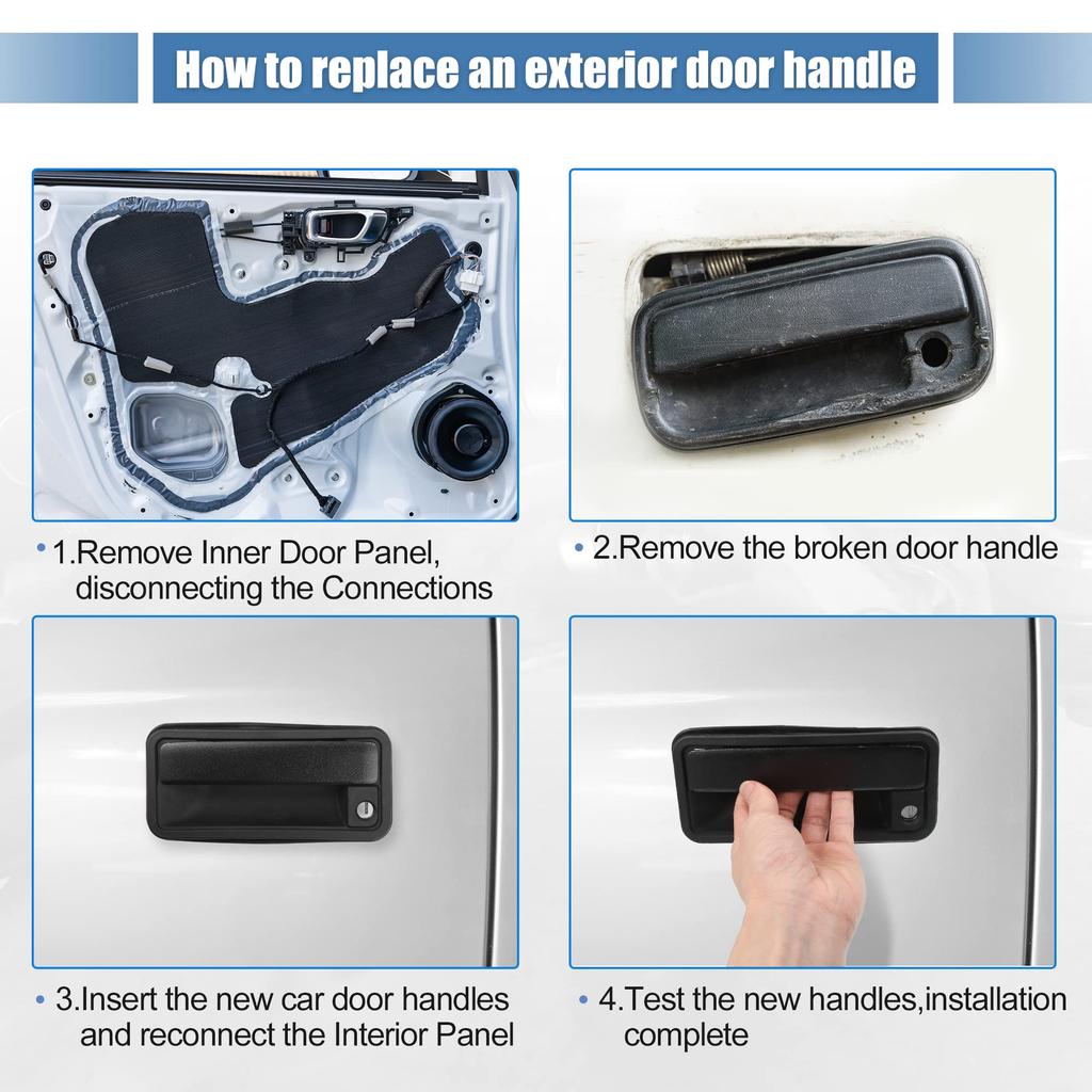 Uxcell Exterior Front Door Handles for and Yukon Replacement Parts 15742229 and Left and Includes Lock Cylinder Key Chevrolet, Suburban, Tahoe, GMC,