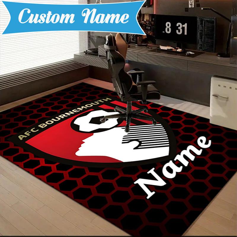 Custom Name AFC Football Crest Rug Game Carpet, Floor Mat for Bedroom Living Room Entryway Rug, Home Decor Idea Gift for Christmas birthday