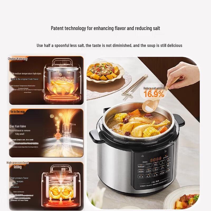 Midea Электрическая скороварка из нержавеющей стали, 5 л