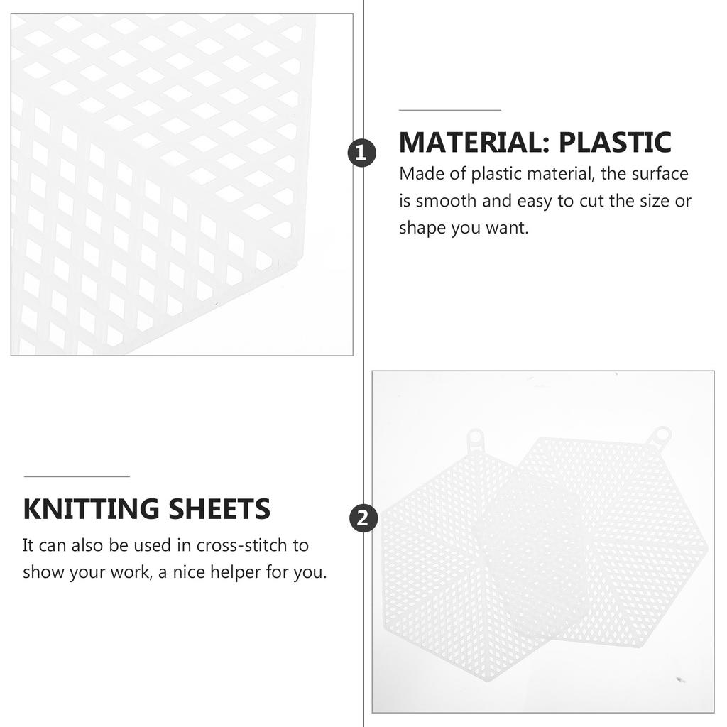 18Pcs White Plastic Mesh Sheets Embroidery Grid DIY Yarn Craft Canvas for Cross Stitch Knitting Projects Plastic Mesh Sheets