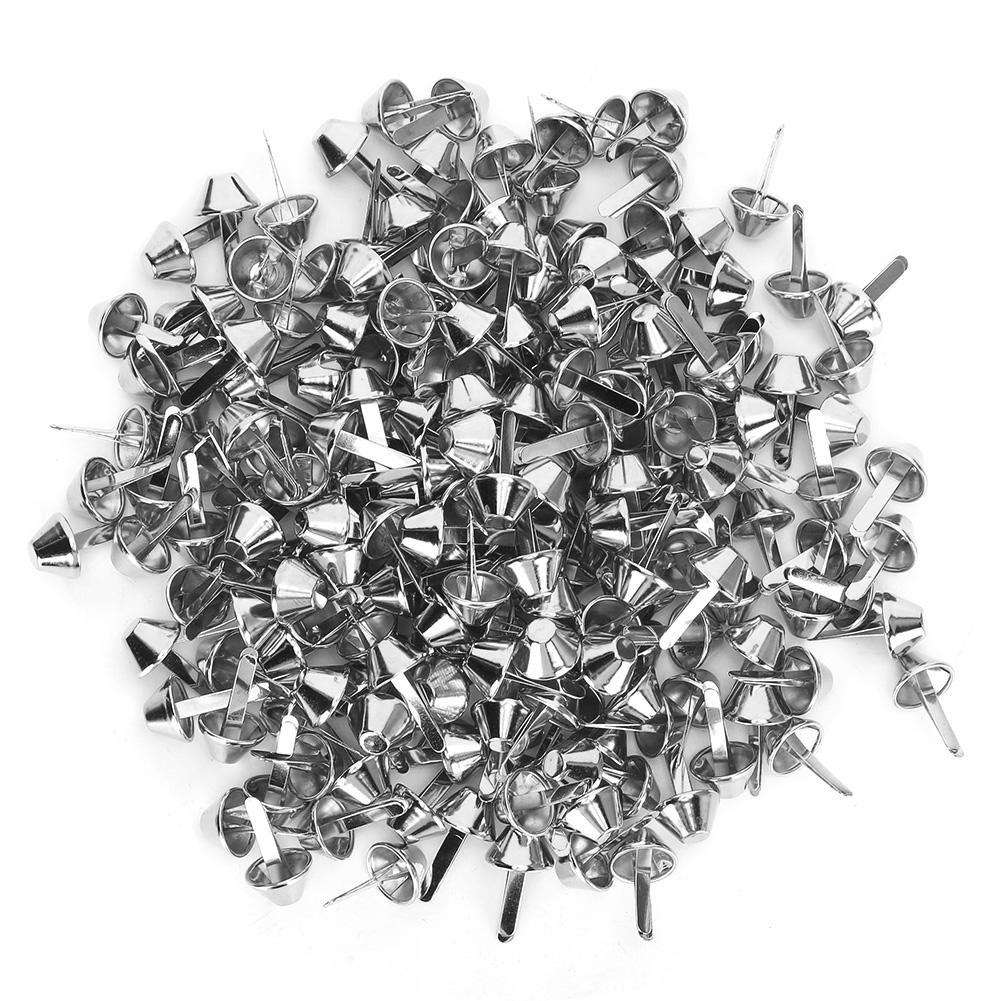 200Pcs Flat Feet Studs Silver DIY Leather Luggage Bags Handbags Craft Accessories 12mm