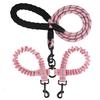 New 13-color One-to-two Double-headed Pet Leash Anti-winding Telescopic Elastic Nylon Leash