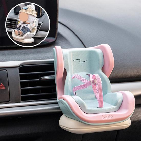 Doll Car Seat with Soft Furry Cushion Seat Cover Safety Belt Design Easy To Install Cute Doll Chair Car Interior Ornament