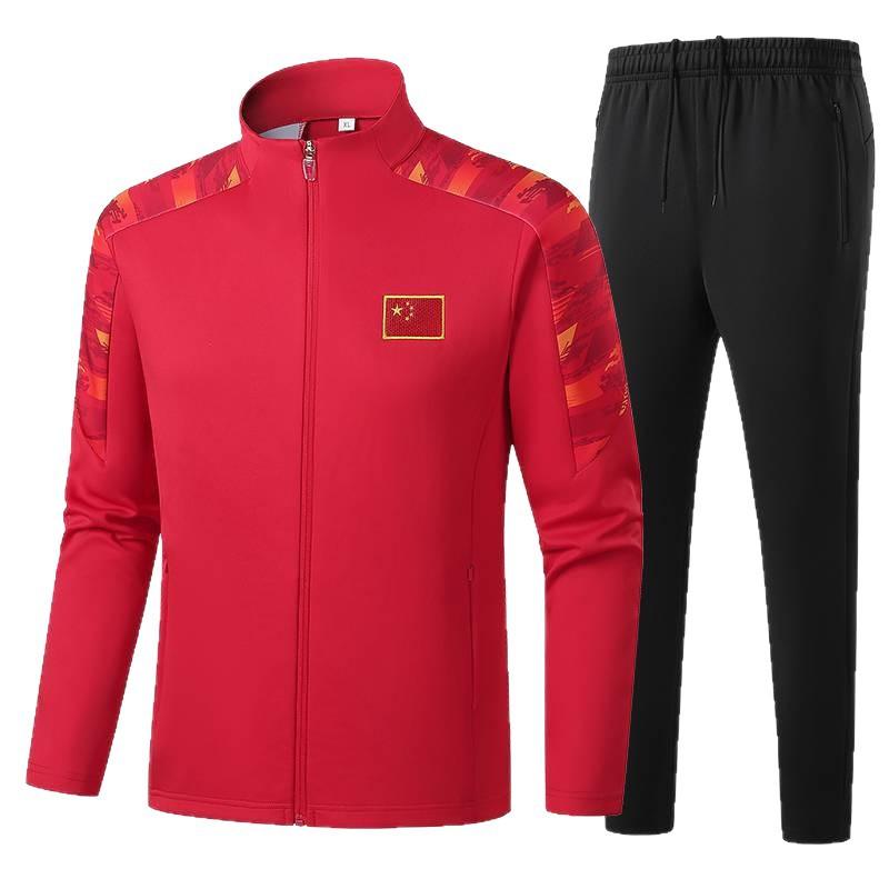 New Chinese team sportswear suit, male and female spring and autumn athletes, sports training suit, sports two-piece suit