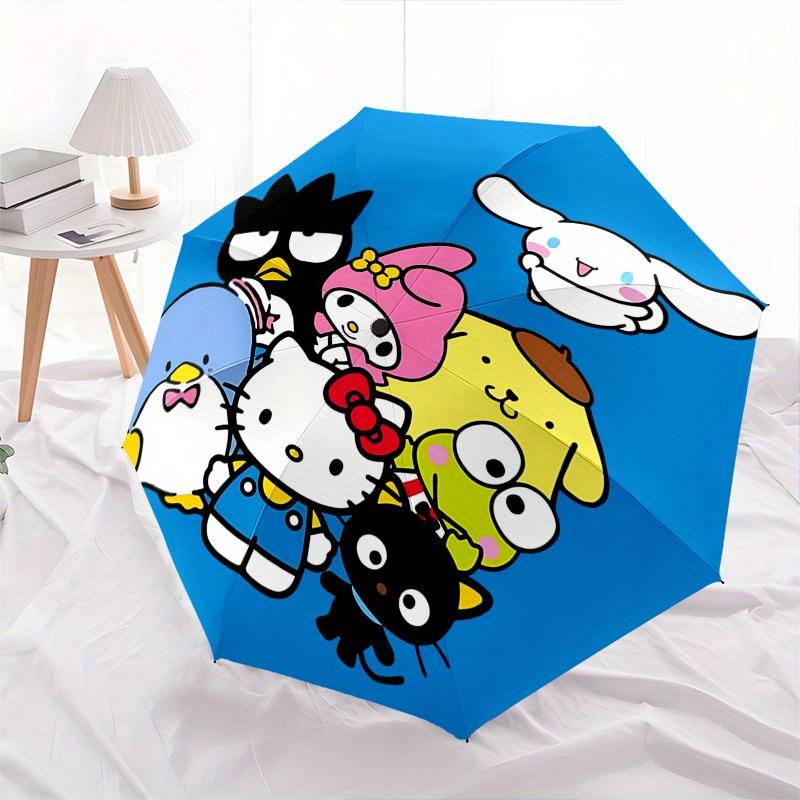 Hello Kitty, Sanrio Characters Automatic opening and closing folding umbrella with 8 rib frame and compact travel design, perfect for all oc