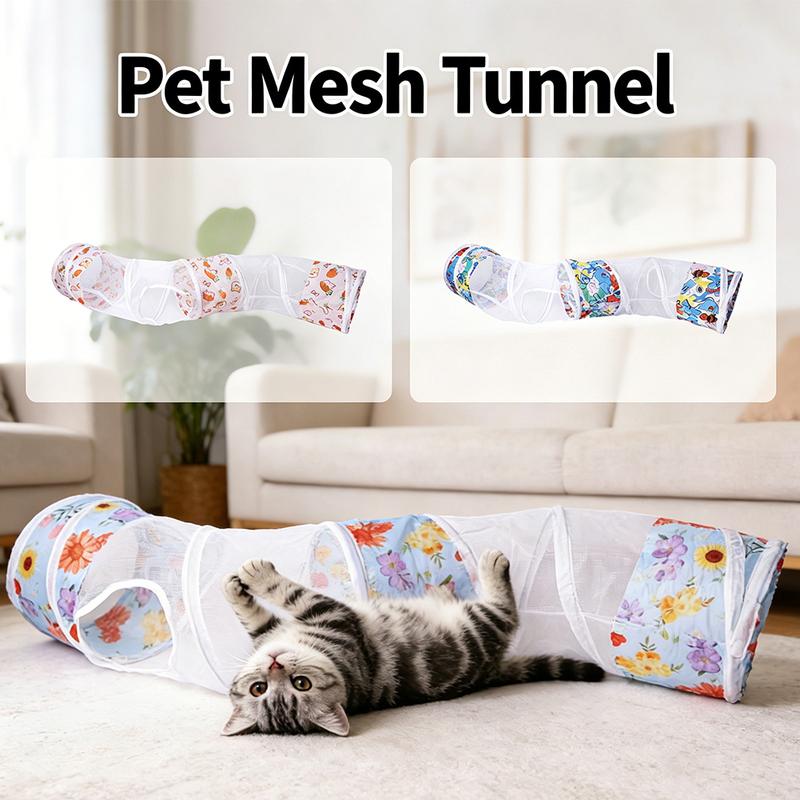 Durable Transparent Mesh Cat Tunnel Interactive Toy Self Entertainment Cat Tunnel Cat Pet Toy Universal Breathable Pet Tunnel