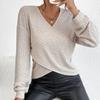 Осень-зима Niche V-образный вырез Крест-накрест Пуловер Длинные рукава Футболки Женские