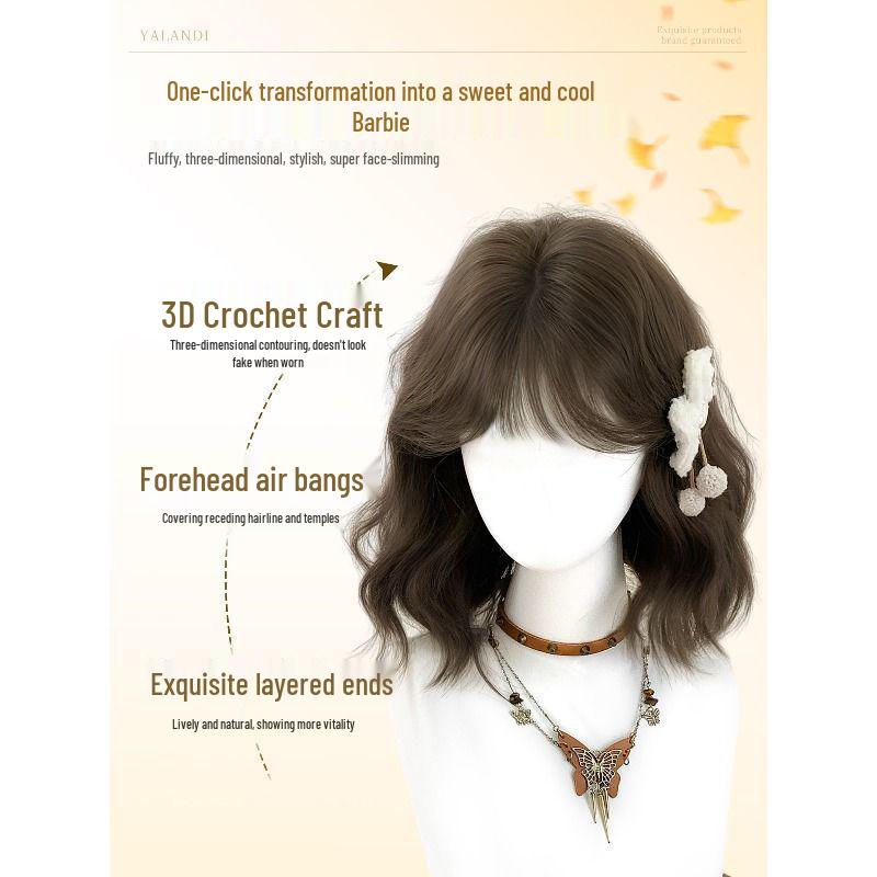 Женская париковая накидка на всю голову в корейском стиле - Короткая, Невидимая, Без следов, Волосы-яйца для повседневной носки