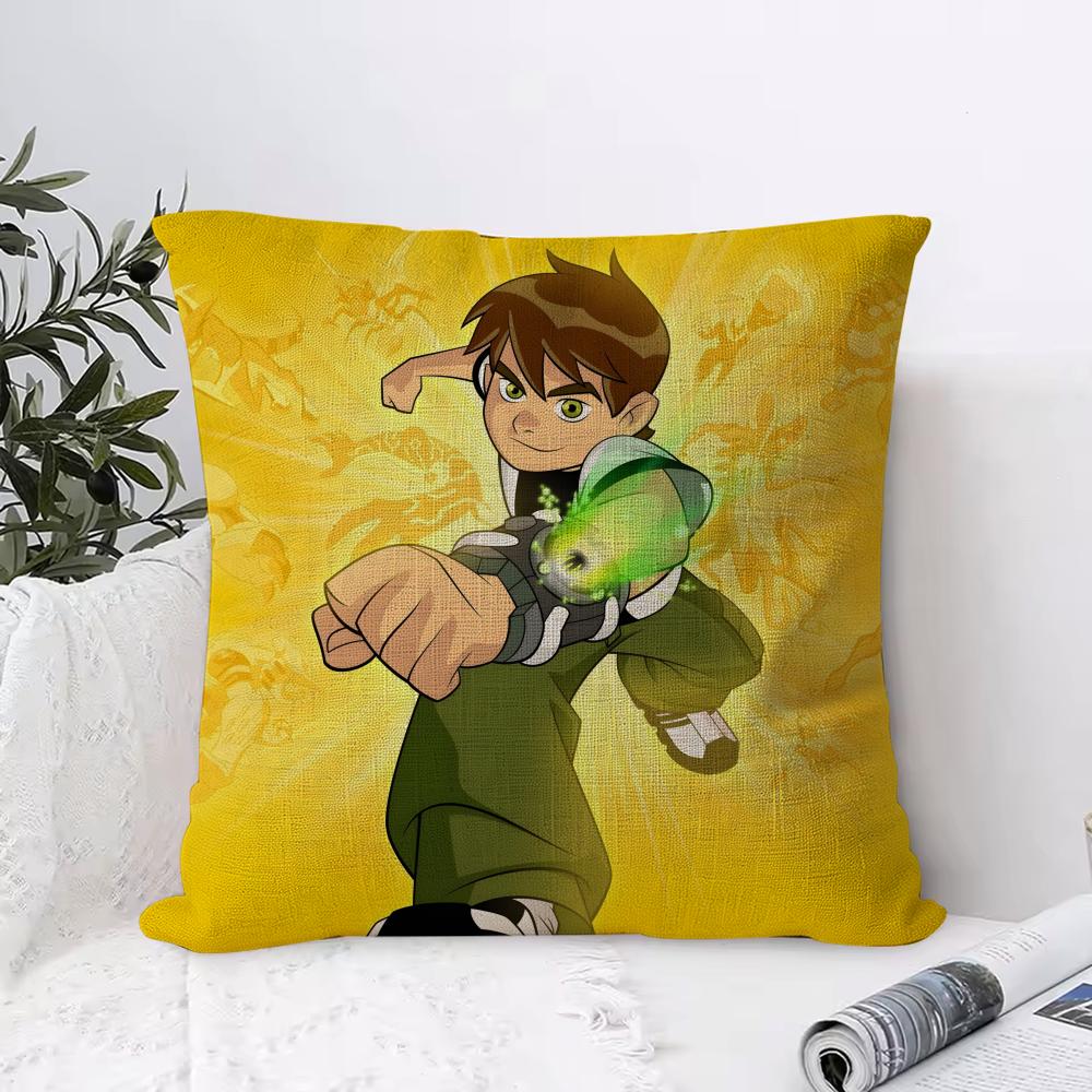 Cartoon Cute BBen Cushion Cover Eco Linen Pillow Case DoubleSided Print Breathable Durable Zipper Home Decor Gift