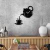 Creative Wall Clock Acrylic 3D DIY Coffee Cup Teapot Kitchen Living Room Decorative Wall Clock
