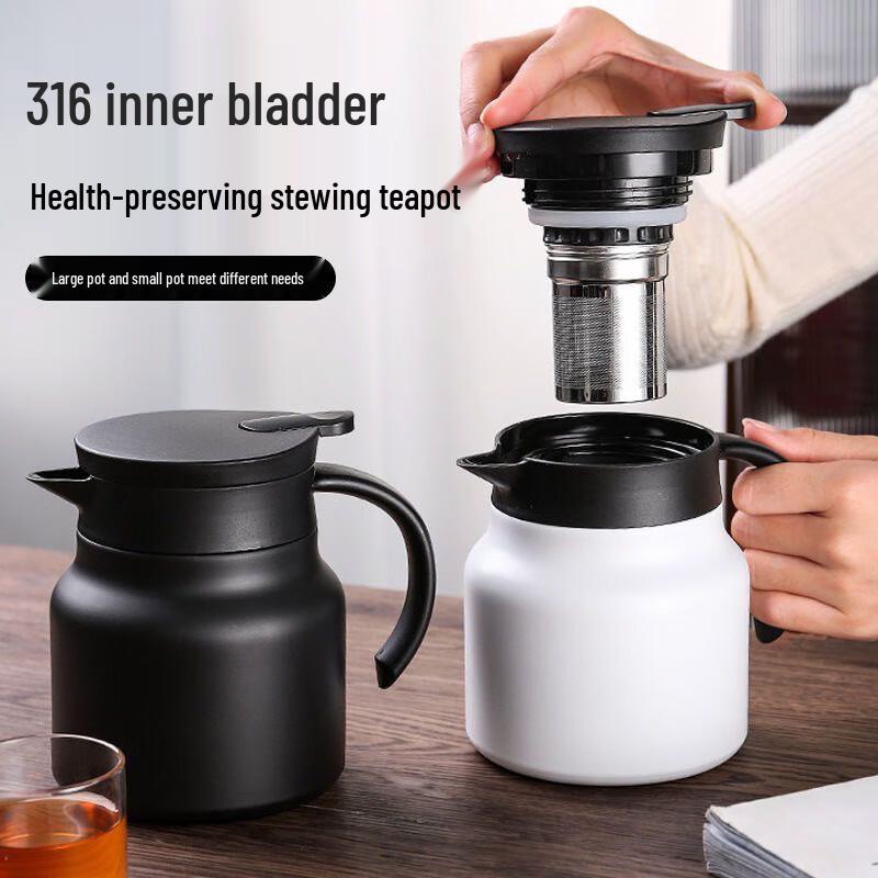 1000ML Matte Black 316 Stainless Steel Insulated Tea Thermos