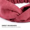 Витые эластичные повязки на голову, однотонная повязка для волос с крест-накрест, винтажные замшевые повязки на голову для женщин, нескользящая повязка на голову для йоги, тренировок, тюрбан, аксессуары для волос