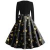 Women's Casual Valentine's Day Print Round Neck Pullover High Waist Long Sleeve Dress