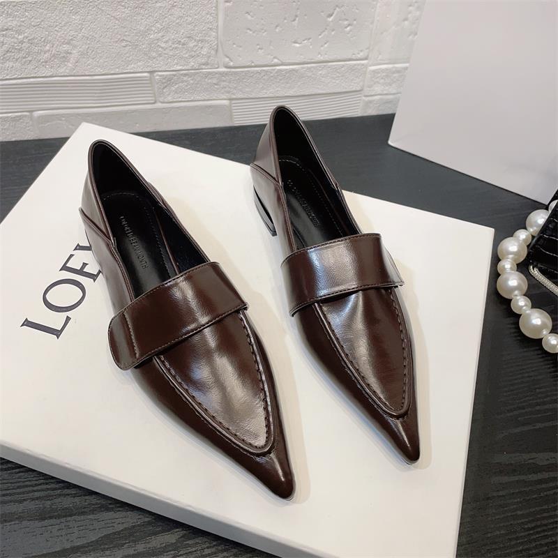 Модные ретро туфли-лоферы с острым носком женские повседневные туфли для ходьбы дизайнерские новые сексуальные сандалии брендовые платья ретро женские кроссовки