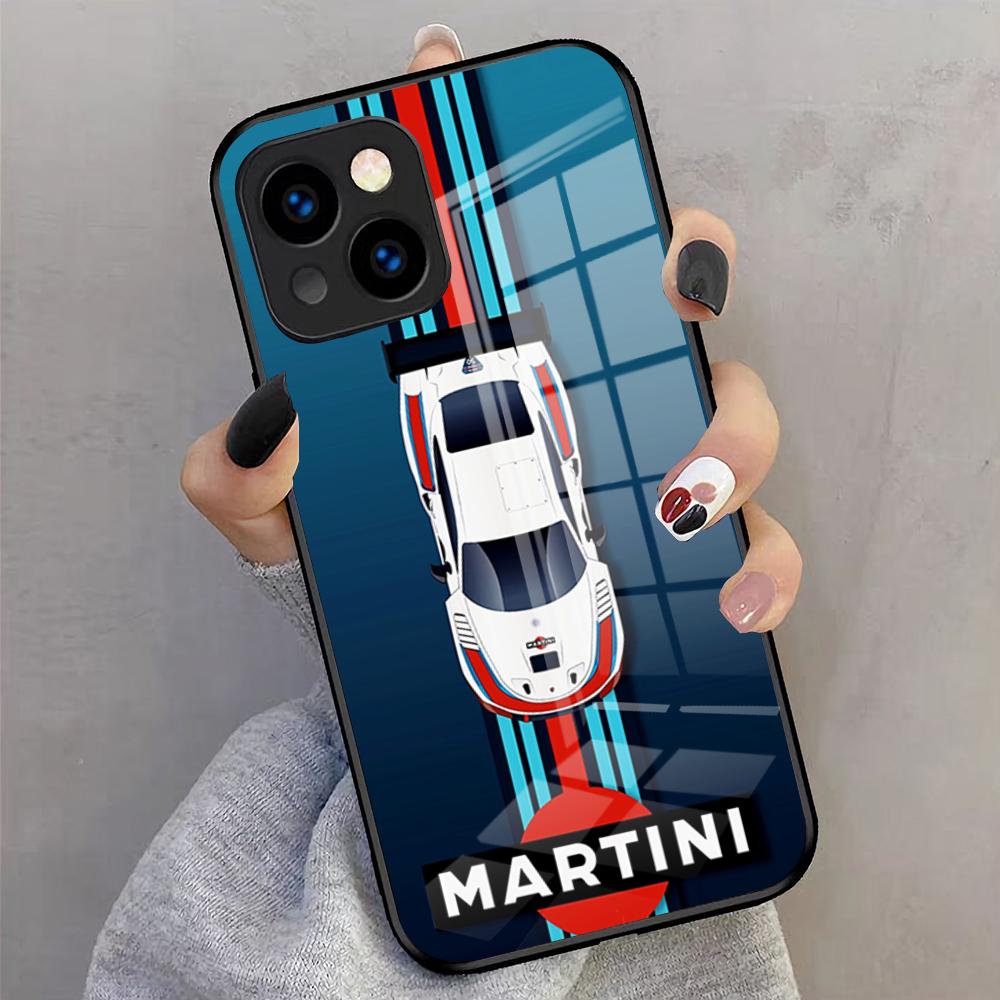 Чехол для телефона Racing M-Martini-ES для iPhone 17 Pro Max 16 15 14 Pro Max 13 11 X Xs Xr 8 7 Plus Стеклянная крышка