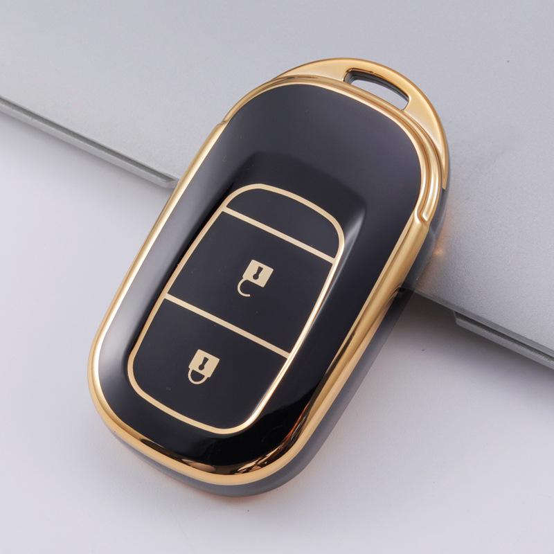 2022 Gold Edge Key Cover for Eleventh Gen Honda Civic Remote – Full Coverage Protective Shell