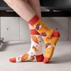 New AB Feet Flower and Bird Pattern Mid-tube Casual Socks Men's Trendy Socks Plus Size Socks