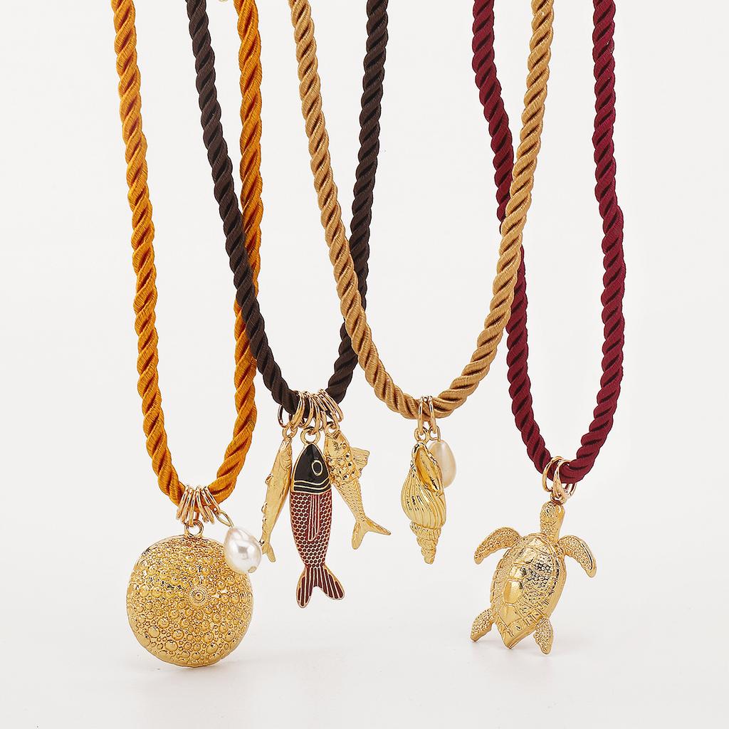 Tooxika Персонализированное ожерелье ручной работы в океанском стиле, летнее, для пары, для подруг, разноцветное веревочное ожерелье