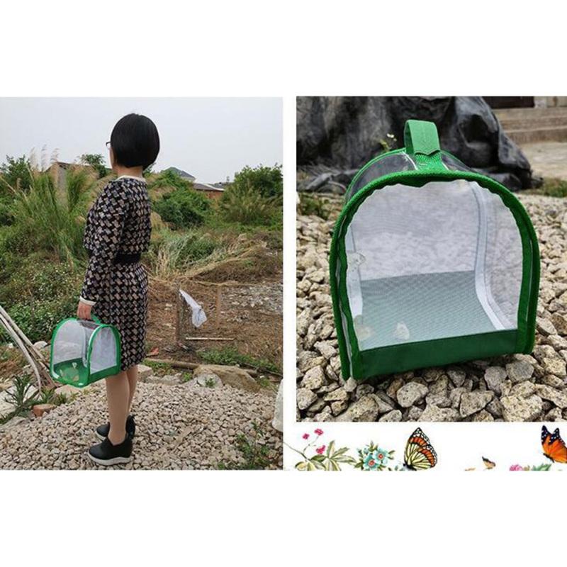 Insect Cage Full Transparent Observation Critter Cage Portable Folding Breeding Insect Cage