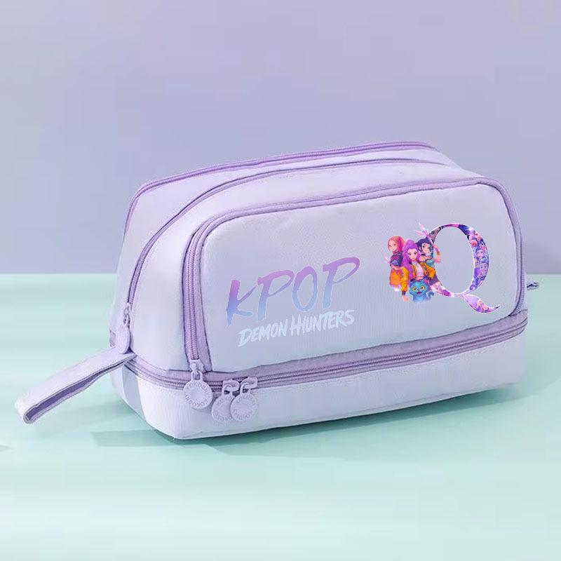 Demon Hunter Girls Team Pencil Case: Large Capacity, Cute Stationery Box for Primary Students