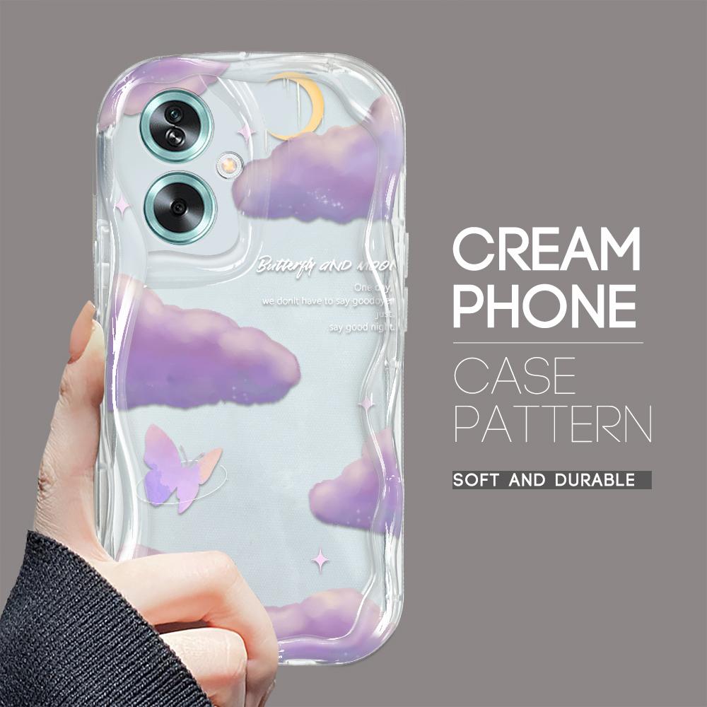 Милый мультяшный узор, кремовая текстура, мягкий силиконовый чехол с волнистыми краями, чехол для телефона для OPPO Reno Realme