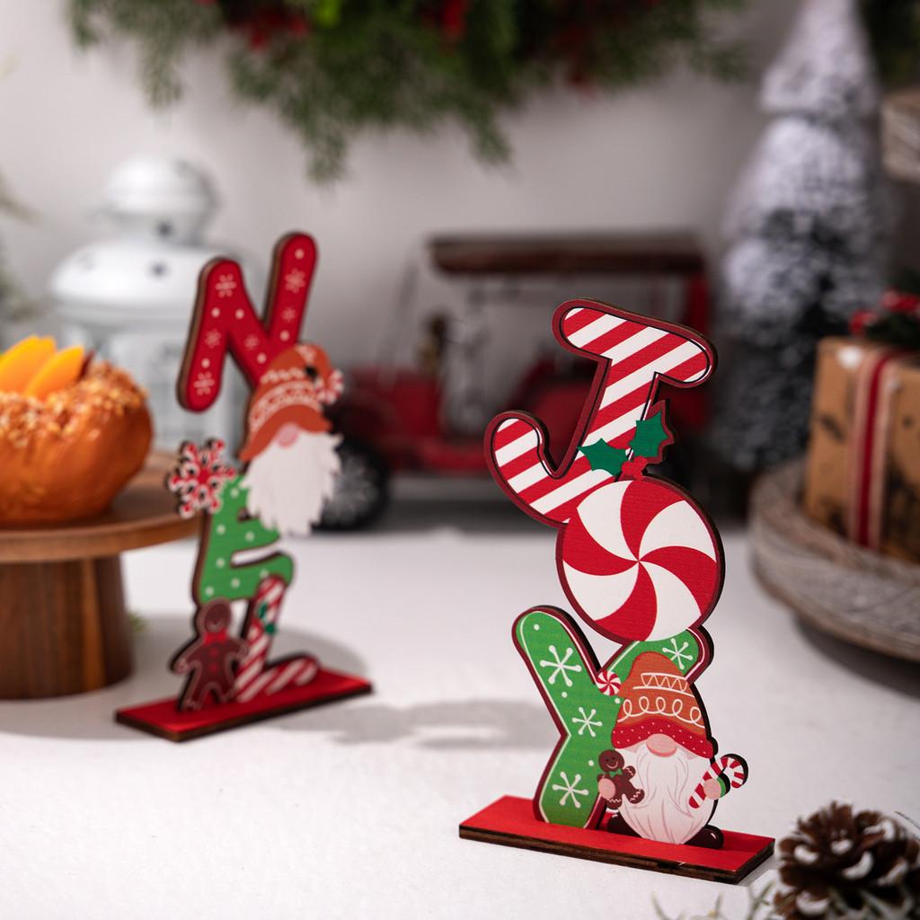 Gingerbread Man Christmas Wooden Decor With Colorful Letters For Holiday Celebration