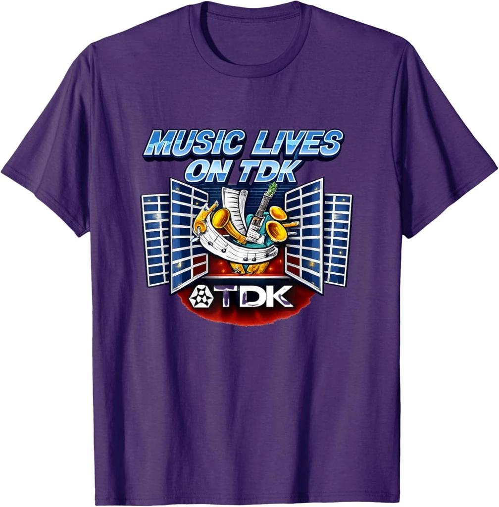 Music Lives on TDK Vintage 80s Retro 1980s Apparel Joke T-Shirt