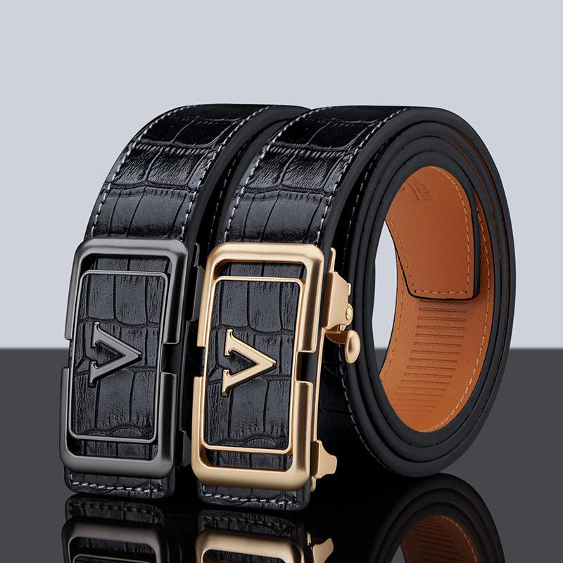 Emperor Paul Belt Men's Leather Inner Wear Automatic Buckle Trendy Crocodile Pattern Belt Casual Pant Belt
