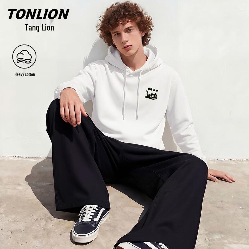 Мужская толстовка с капюшоном TonLion, тяжелая, повседневная