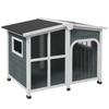 PawHut Outdoor Medium Dog House with Wooden Sunroof, 101x66.5x70.5 cm, Gray