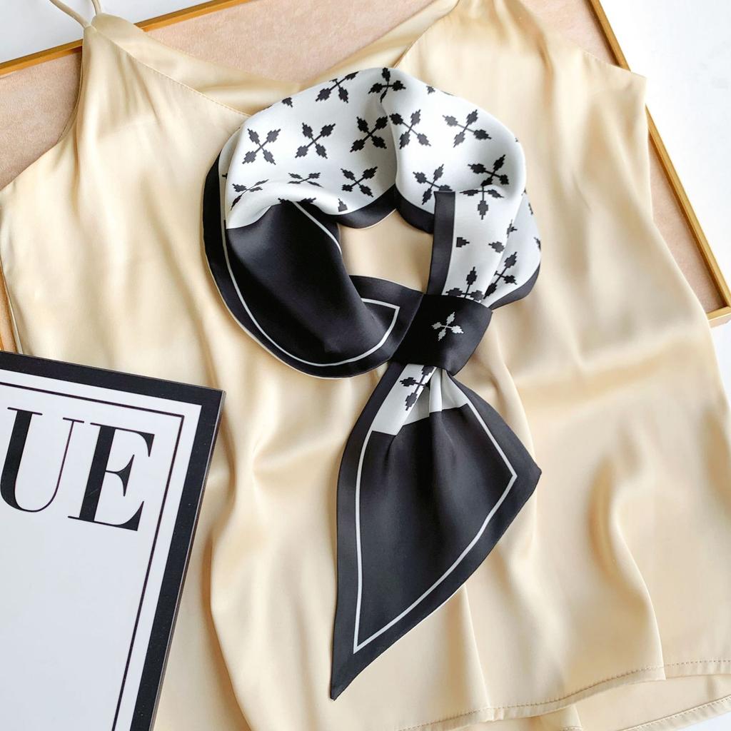 Длинный маленький шелковый шарф, высококачественная сумка для шарфа, универсальная подходящая к рубашке, шарф