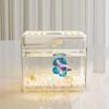 Drop Resistant Mini Fish Tank Transparent Turtle Tank Creative Desktop Fish Tank  Living Room