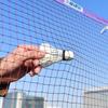 Бадминтонная сетка Oujian 6,1 м со стальным тросом и фиолетовой окантовкой