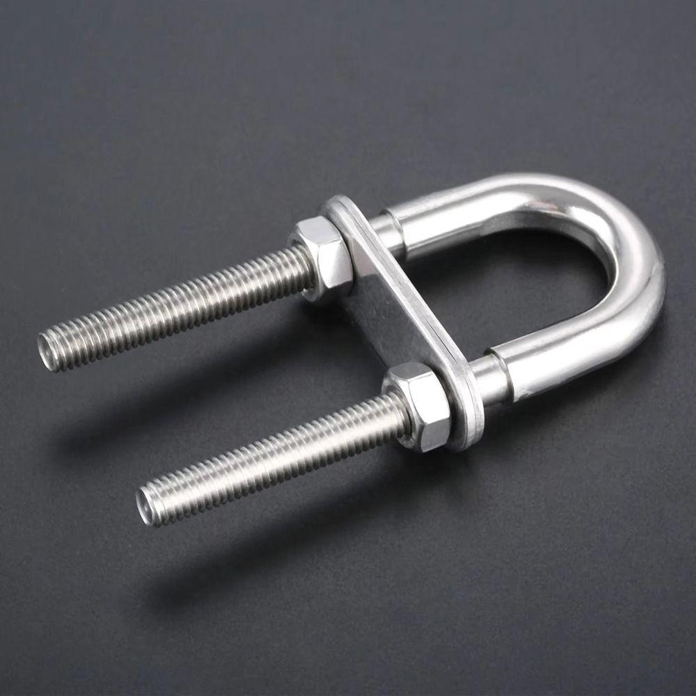 1Pcs Bow Stern Marine U-bolt Metal Screw Pads Boat Hardware with Nut 304 Stainless Steel Eye Rope Rigging Yacht Accessories