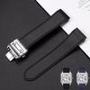 Для Cartier santos100 Santos силиконовый резиновый ремешок для часов santos 100 Металлическая пряжка ремешок для часов мужской Черный мягкий браслет 23мм 25мм