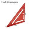 Новая 7-дюймовая треугольная линейка, измерительный инструмент, инструменты для плотника из алюминиевого сплава, дюймовая/метрическая угловая линейка, скоростной угольник, инструменты для деревообработки