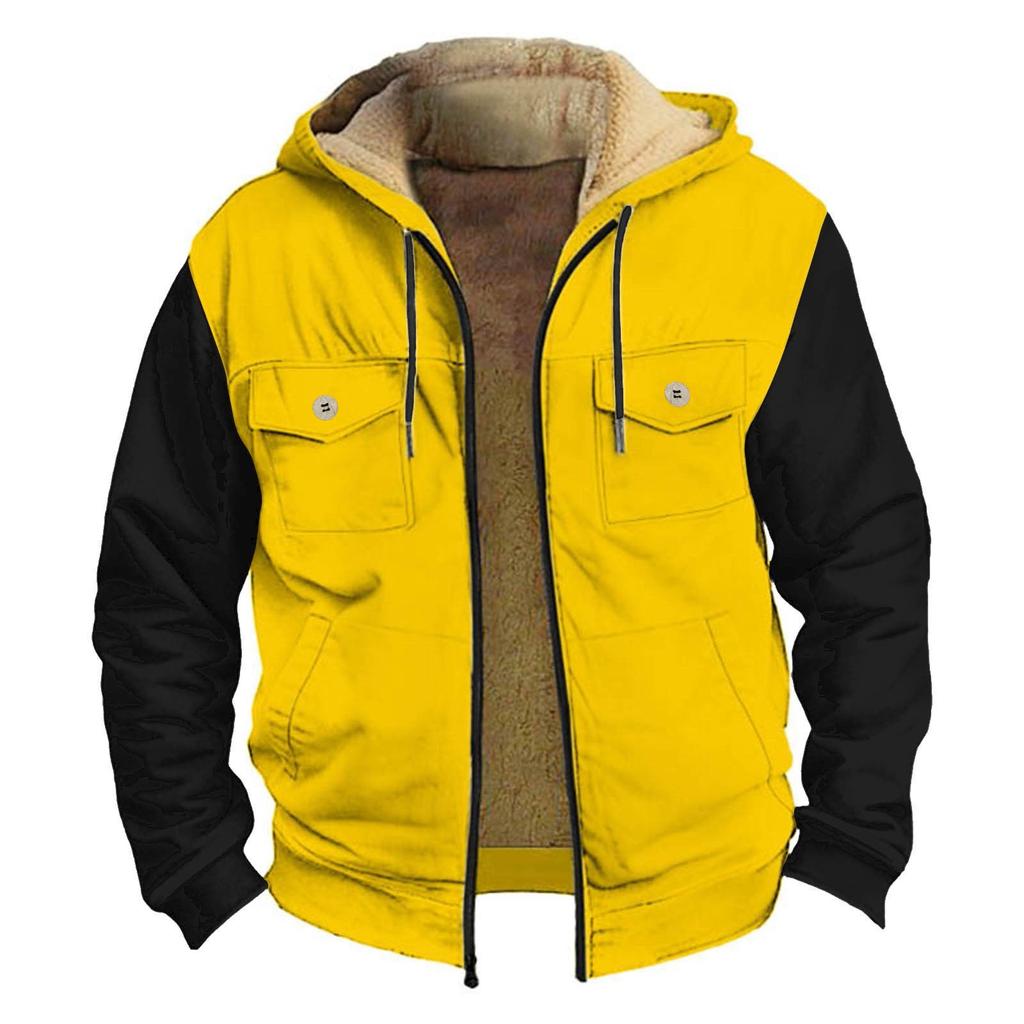 Men's Thickened Button Double Pocket Jacket With Pocket Insert Cotton Jacket