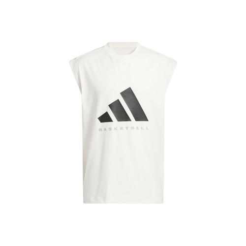 adidas Спортивная простая и удобная майка без рукавов, свободная, унисекс, белая