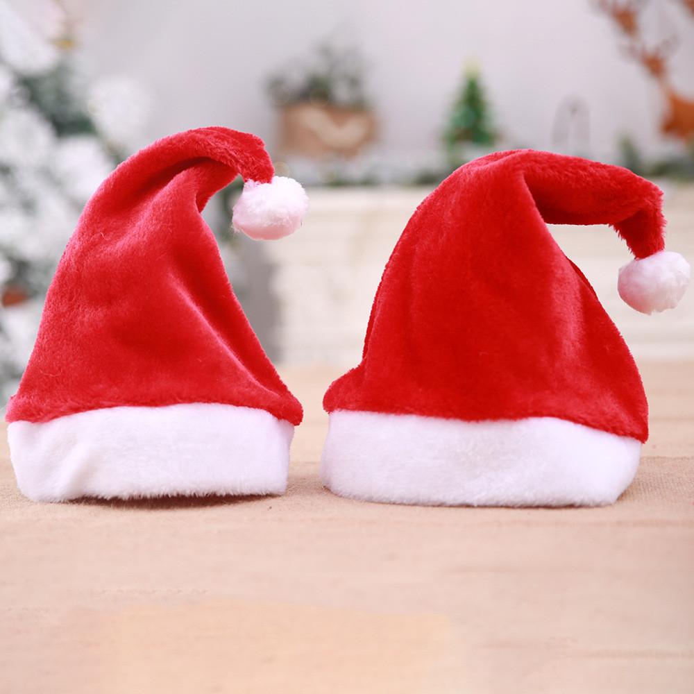 Christmas Short Red Plush Cap Holiday Gathering Celebrations Supplies Decoration