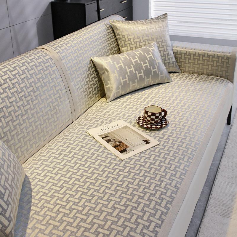 Чехол для дивана Cool Sofa Technology Ice Silk, подушка для дивана в гостиной, летняя подушка, нескользящий чехол для дивана, пылезащитный чехол, ткань против царапин
