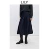 LILY Retro Original Color Asymmetric Pleated Skirt