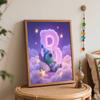 Disney Sleeping Stitch oil painting art painting kit, handmade diy art painting home wall decoration, dreamy starry night decor