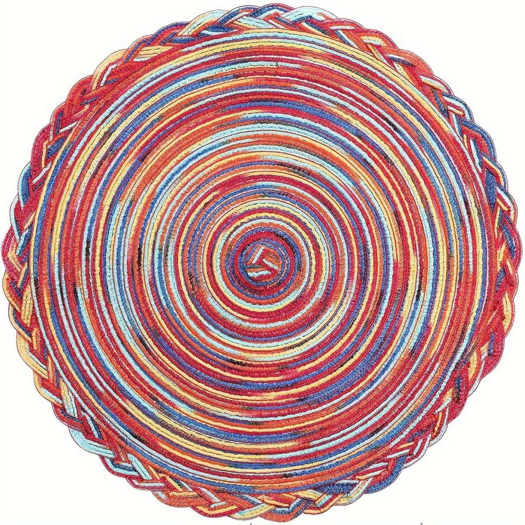 Европейская круглая хлопковая пряжа нескользящая моющаяся тканая салфетка - простой обеденный стол изоляционный коврик