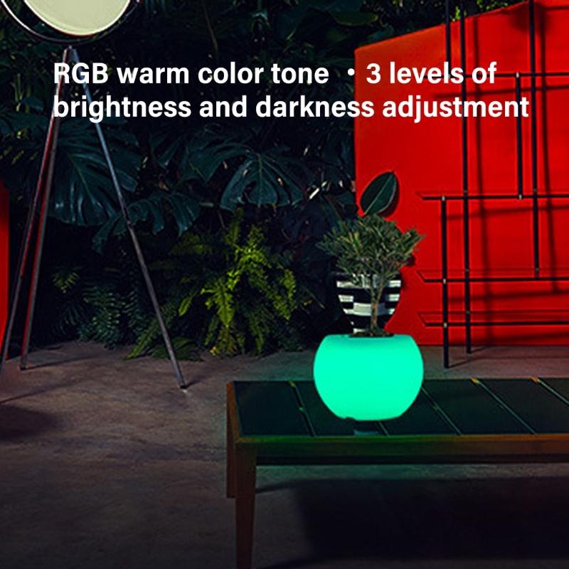 Color Changing LED Planter Pot For Succulents Indoor Gardening And Home Decoration With Illuminated Base