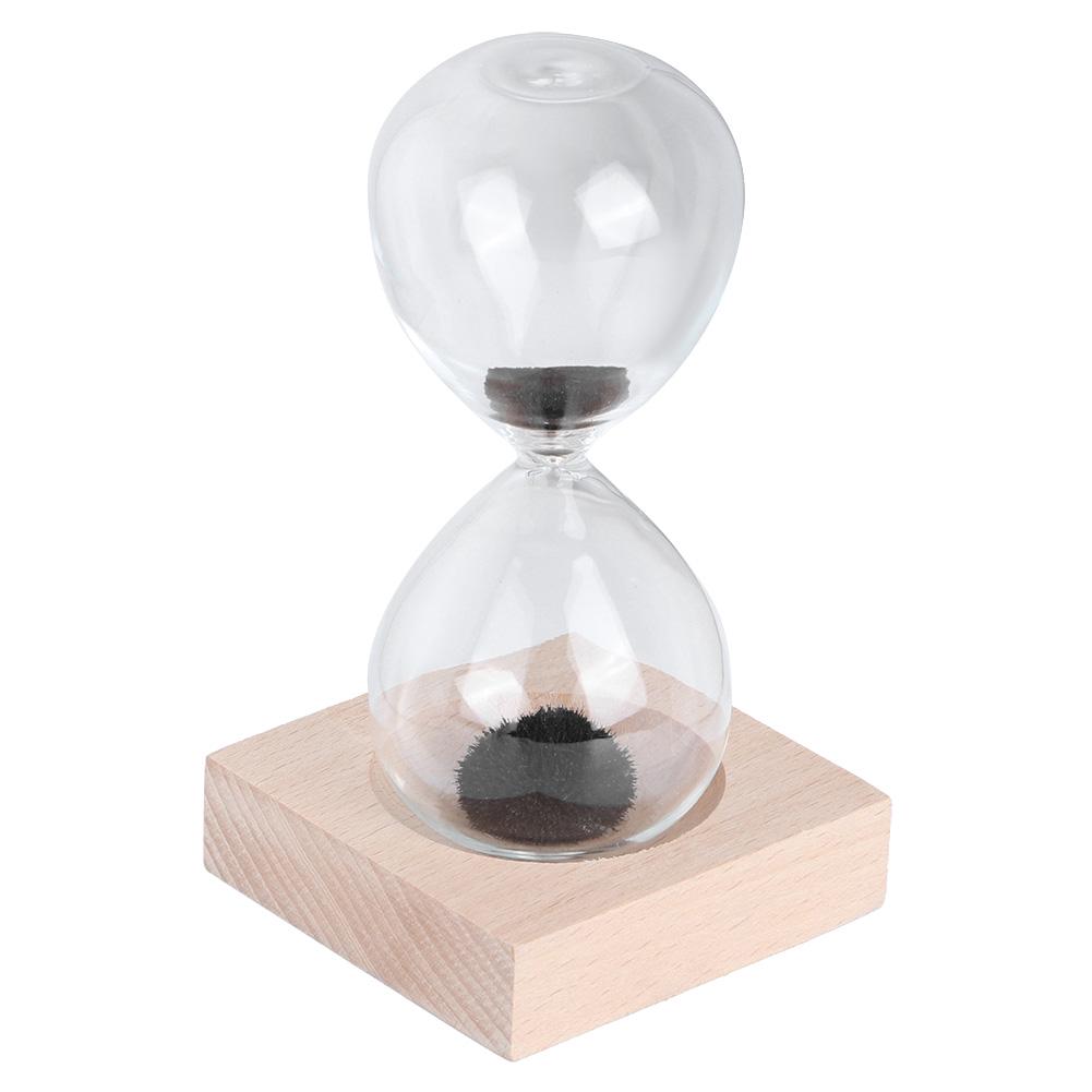 Desktop Magnetic Glass Sand Hourglass with Base for Home Decoration Ornament Gift
